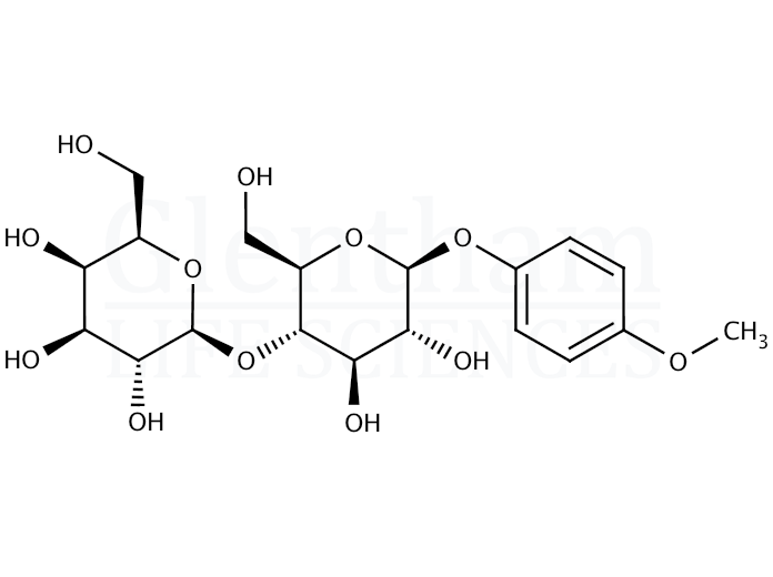 4-Methoxyphenyl 4-O-(b-D-galactopyranosyl)-b-D-glucopyranoside Structure