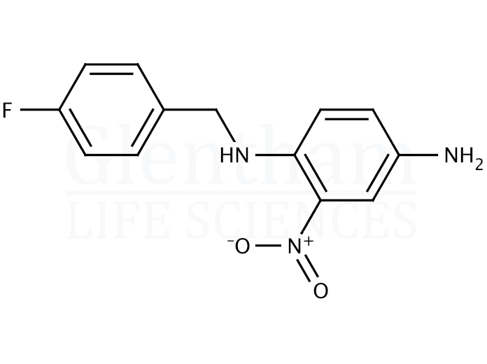 2-Amino-5-[(4-fluorobenzyl)amino]-1-nitrobenzene, N4-[(4-fluorophenyl)methyl]-2-nitro-1,4-Benzenediamine Structure