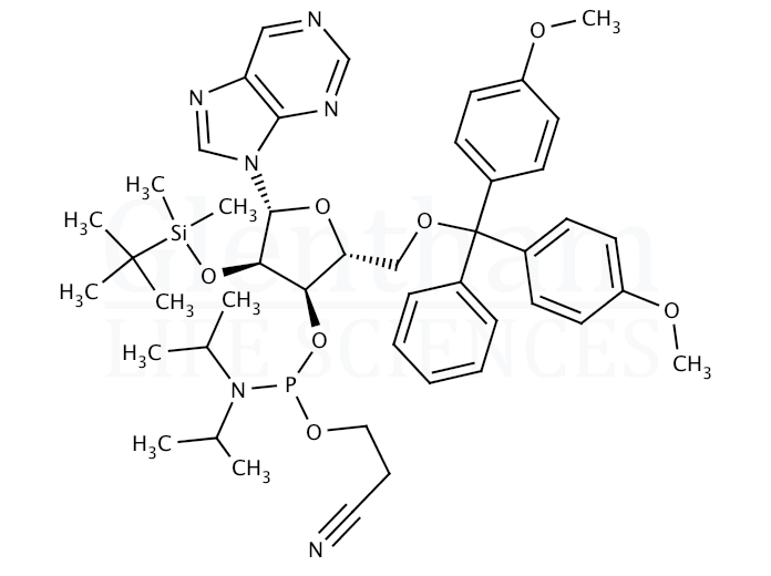 2''-O-tert-Butyldimethylsilyl-5-O-DMT-nebularine 3''-CE phosphoramidite Structure