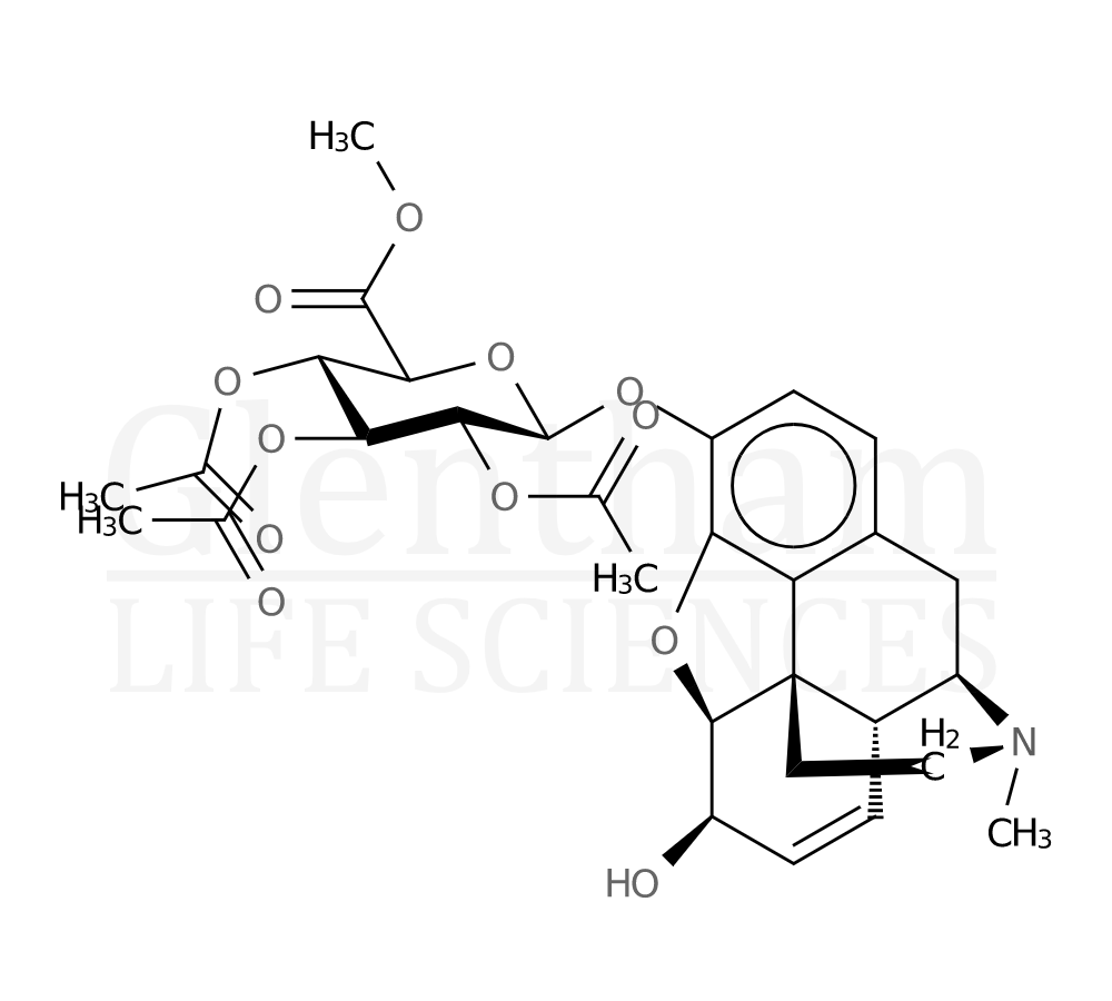 Structure for Morphine 3-(tri-O-acetyl-b-D-glucuronide) methyl ester