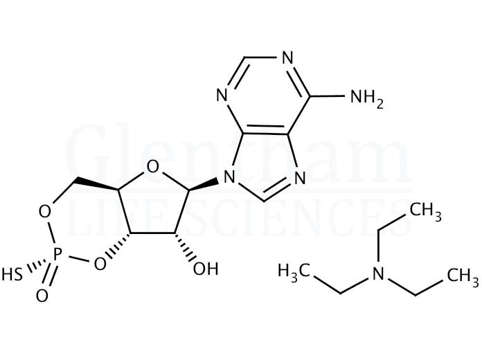 Structure for Rp-Adenosine 3′,5′-cyclic monophosphorothioate triethylammonium salt hydrate