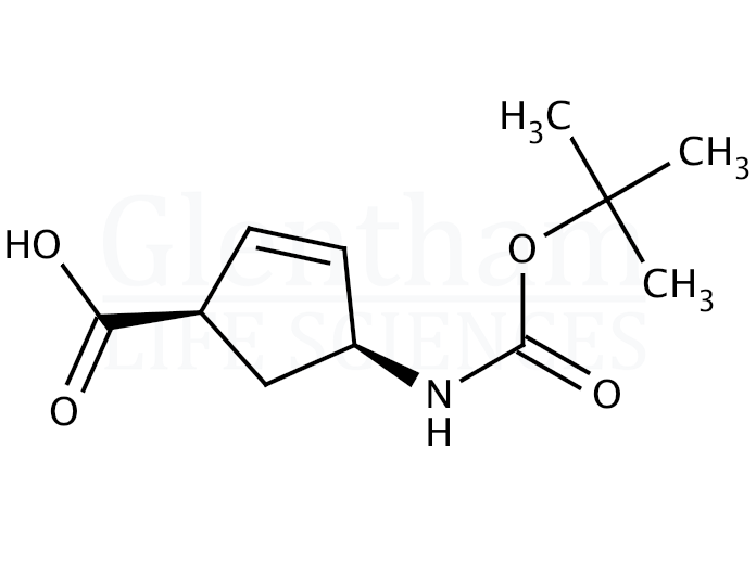 (1R,4S)-(+)-4-(Boc-amino)-2-cyclopentene-1-carboxylic acid   Structure
