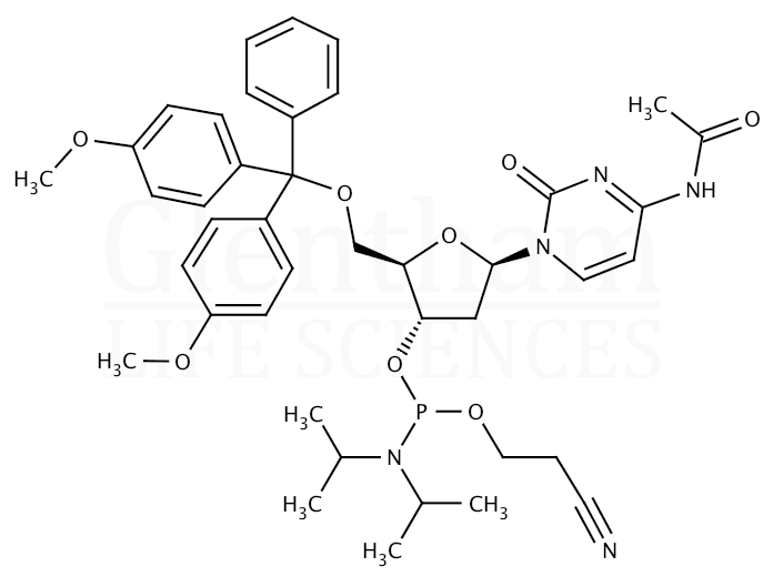 N4-Acetyl-2''-deoxy-5''-O-DMT-cytidine 3''-CE phosphoramidite Structure