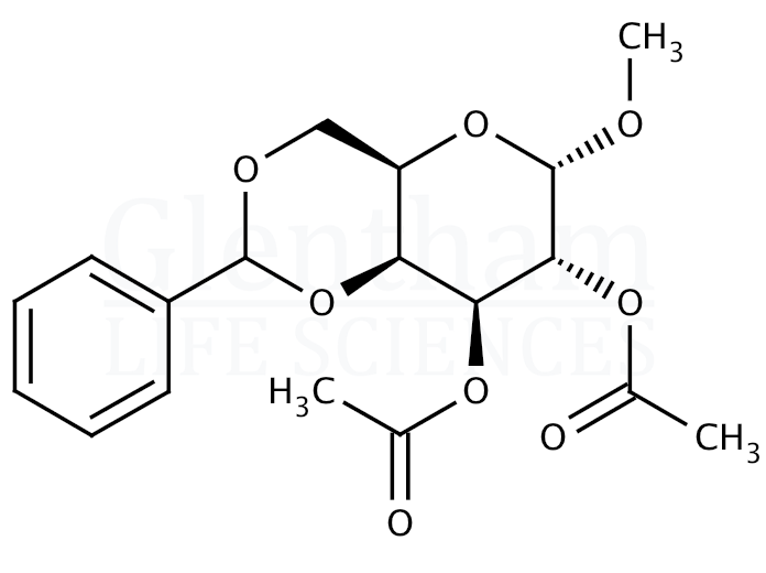 Methyl 2,3-di-O-acetyl-4,6-O-benzylidene-a-D-galactopyranoside Structure