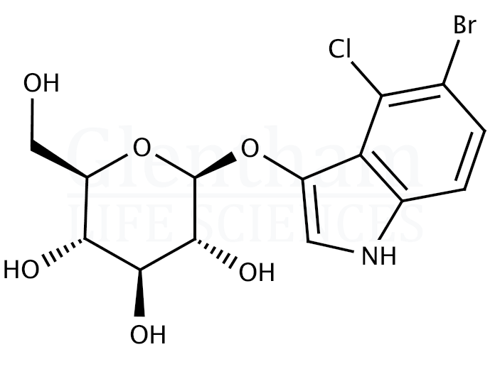 Structure for 5-Bromo-4-chloro-3-indolyl b-D-glucopyranoside