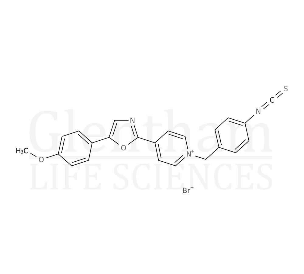 Large structure for  N-(4-Isothiocyanatobenzyl)-4-[5-(4-methoxyphenyl)-2-oxazolyl]pyridinium bromide  (155862-90-1)