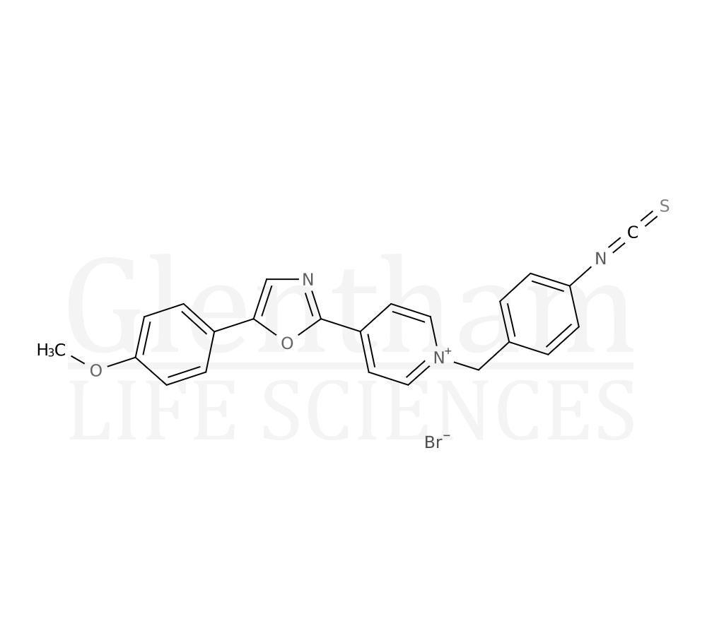 Structure for  N-(4-Isothiocyanatobenzyl)-4-[5-(4-methoxyphenyl)-2-oxazolyl]pyridinium bromide  (155862-90-1)