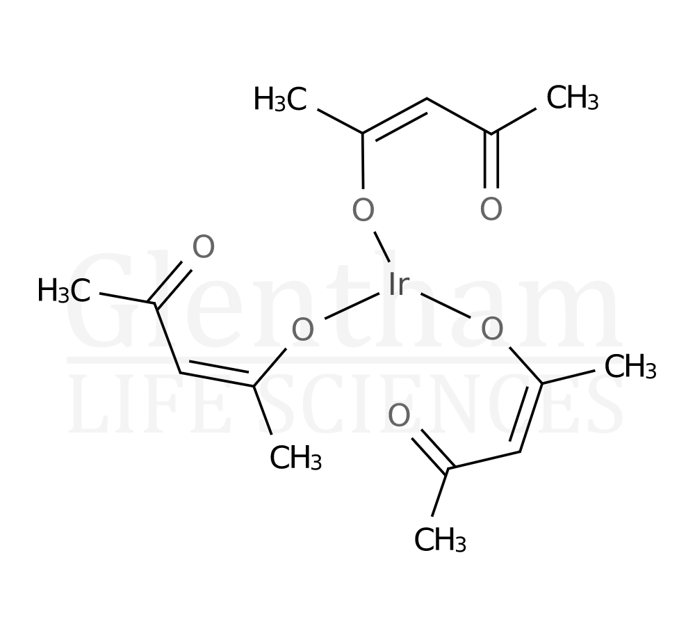 Structure for Iridium(III) 2,4-pentanedionate, 99.95% (metals basis)