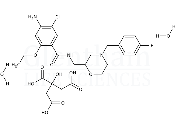 Structure for  Mosapride citrate  (156925-25-6)