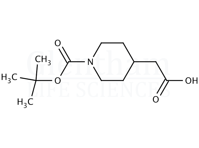 1-Boc-4-piperidylacetic acid   Structure