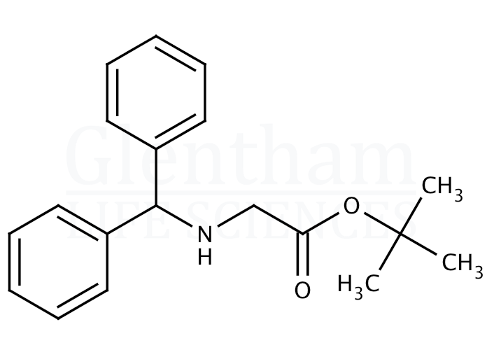 Benzhydrylaminoacetic acid tert-butyl ester Structure