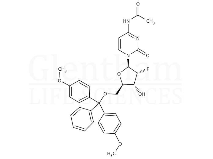 N4-Acetyl-2''-deoxy-5''-O-DMT-2''-fluorocytidine Structure