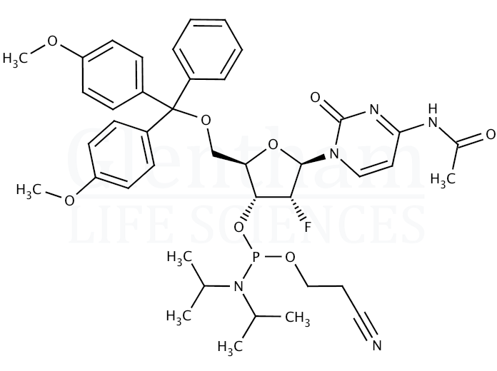 Strcuture for N4-Acetyl-2''-deoxy-5''-O-DMT-2''-fluorocytidine 3''-CE phosphoramidite