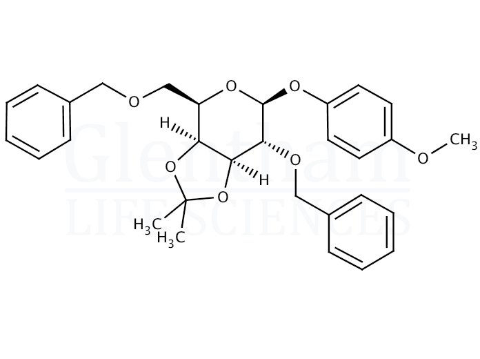 4-Methoxyphenyl 2,6-di-O-benzyl-3,4-O-isopropylidene-b-D-galactopyranose Structure