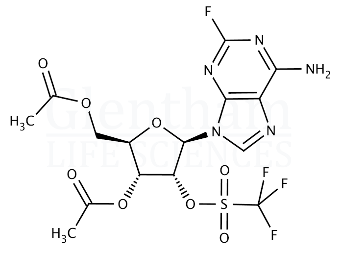 Structure for 3'',5''-Di-O-acetyl-2-fluoro-2''-O-trifluoromethanesulfonyl adenosine (161109-76-8)