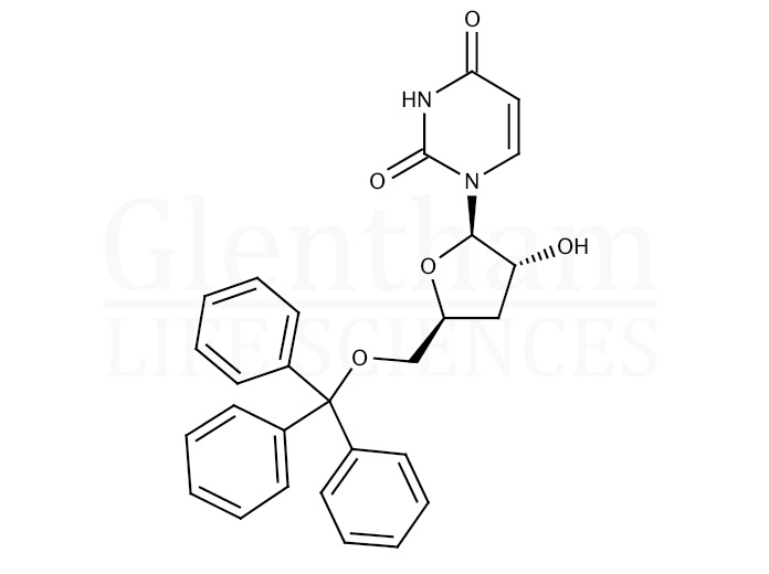 Structure for 3''-Deoxy-5''-O-trityluridine
