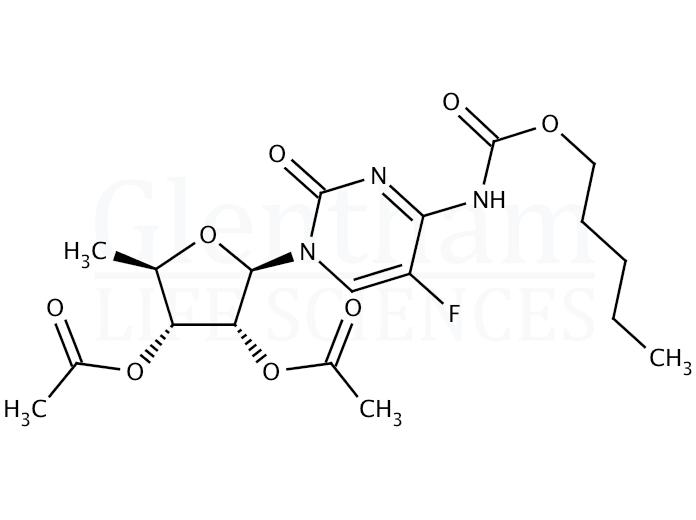 Structure for 2'',3''-Di-O-acetyl-5''-deoxy-5-fluoro-N4-(pentoxycarbonxyl)cytidine (162204-20-8)