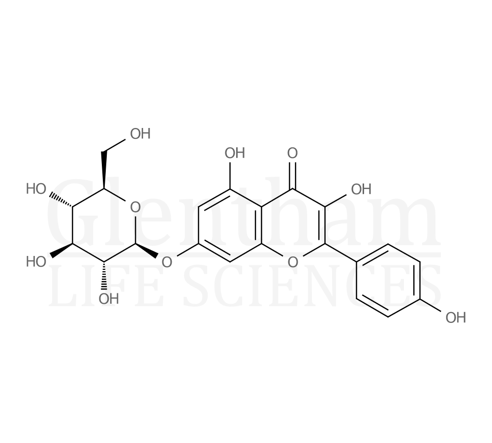 Kaempferol-7-O-beta-D-glucopyranoside Structure