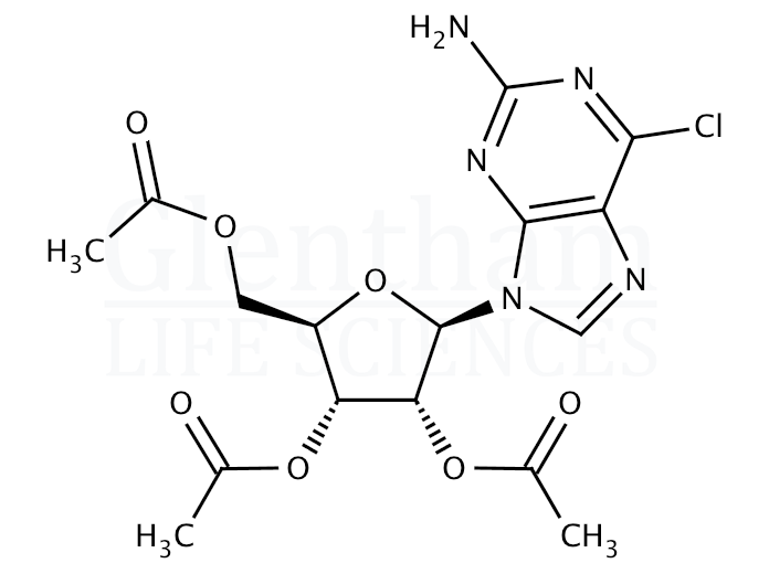 Structure for 2'',3'',5''-Tri-O-acetyl-6-chloro-6-deoxyguanosine (16321-99-6)