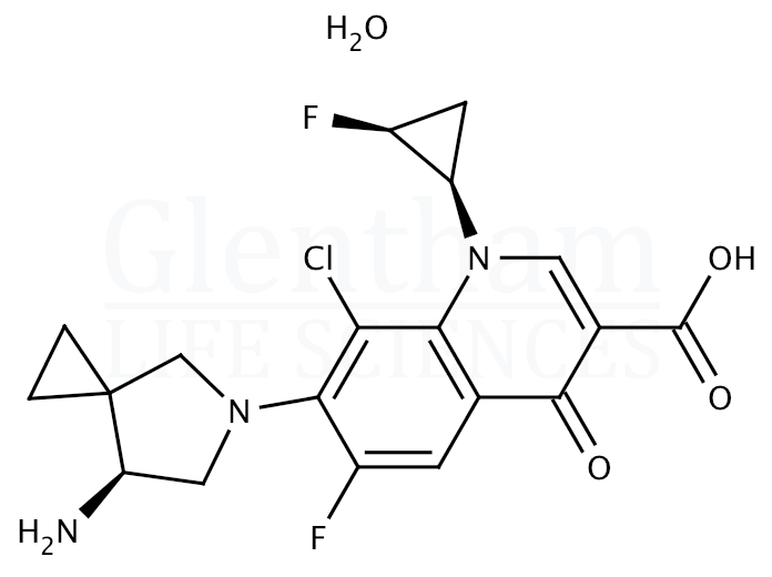 Structure for Sitafloxacin monohydrate (163253-35-8)