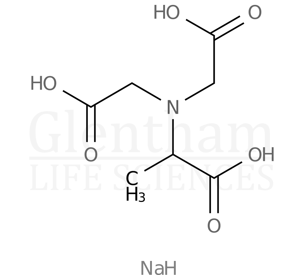 Structure for N,N-Bis(carboxymethyl)-DL-alanine trisodium salt, 95%