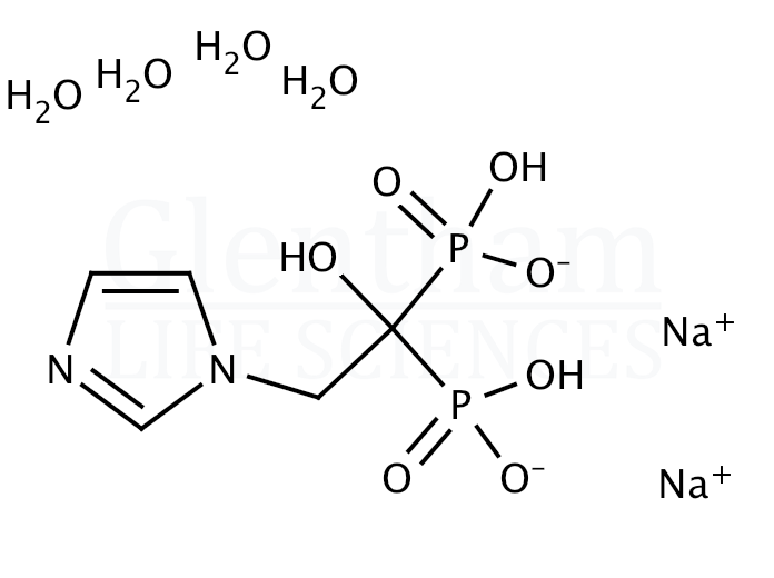 Structure for  Zoledronate disodium salt tetrahydrate  (165800-07-7)
