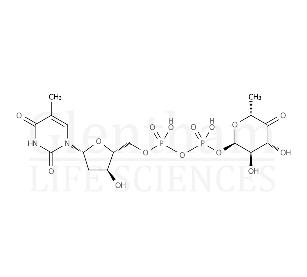 Thymidine-5’-diphosphate-4-keto-6-deoxy-D-glucose disodium salt Structure