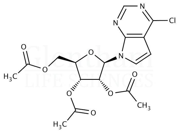 6-Chloro-7-deaza-9-(2'',3'',5''-tri-O-acetyl-b-D-ribofuranosyl)purine Structure