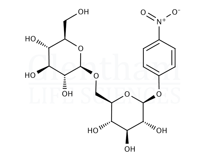 Structure for 4-Nitrophenyl 2-O-(b-D-glucopyranosyl)-b-D-glucopyranoside