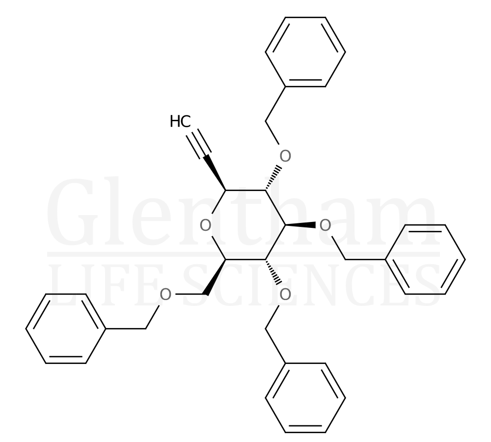 Structure for 2-C-(2,3,4,6-Tetra-O-benzyl-b-D-glucopyranosyl) ethyne