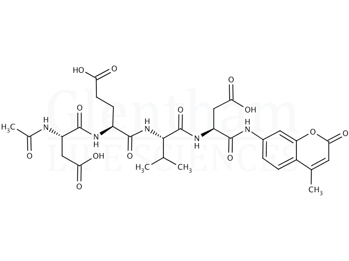 N-Acetyl-Asp-Glu-Val-Asp-7-amido-4-methylcoumarin Structure
