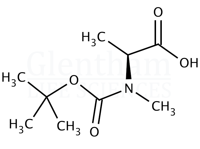 Structure for  Boc-N-Me-Ala-OH    (16948-16-6)