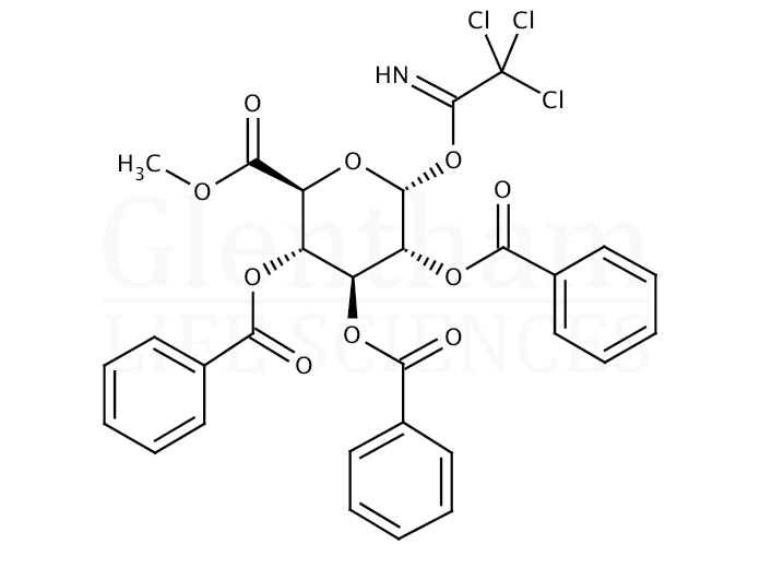 Structure for 2,3,4-Tri-O-benzoyl-α-D-glucuronide methyl ester trichloroacetimidate