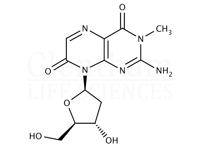 3-Methyl-8-(2-deoxy-b-D-ribofuranosyl)isoxanthopterin Structure