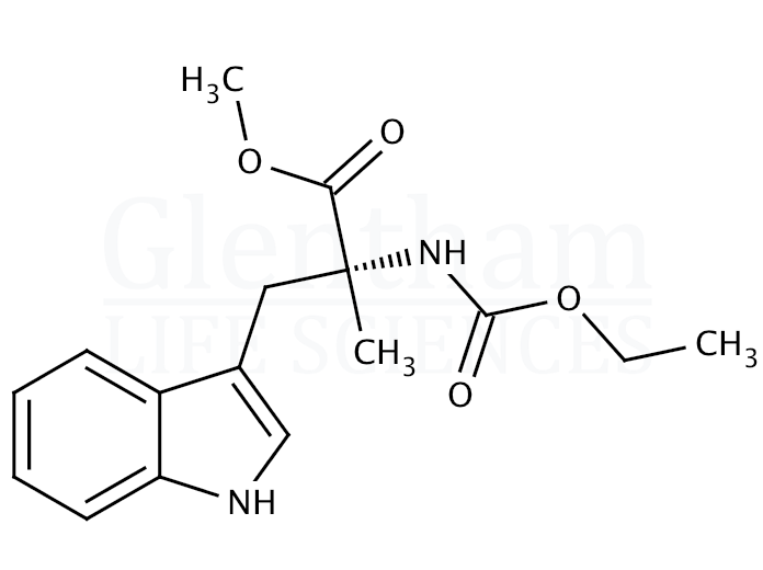 (S)-N-(Ethoxycarbonyl)-α-methyl-D-tryptophan methyl ester Structure