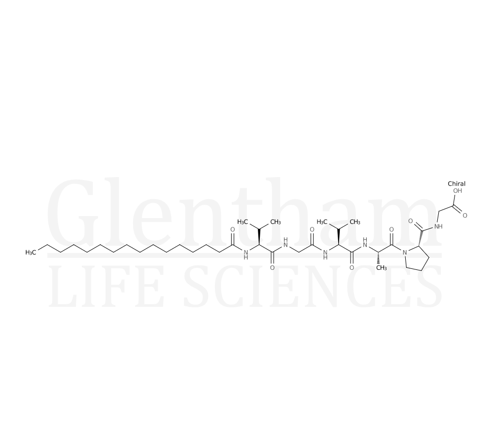Lipopeptide, Palmitoyl Hexapeptide Structure