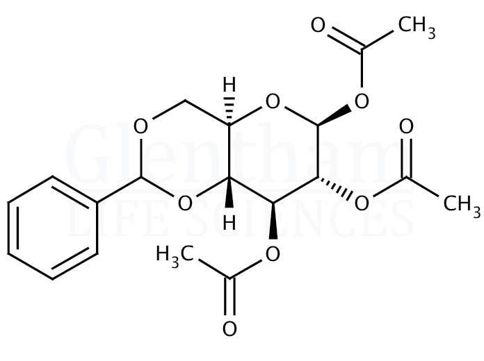 1,2,3-Tri-O-acetyl-4,6-O-benzylidene-b-D-glucopyranose Structure
