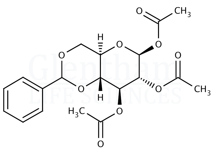 Structure for 1,2,3-Tri-O-acetyl-4,6-O-benzylidene-b-D-glucopyranose