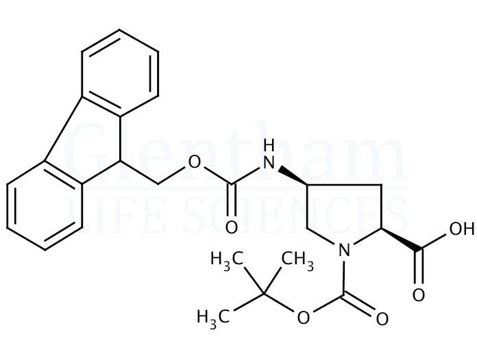 Structure for N-Boc-cis-4-N-Fmoc-amino-L-proline   (174148-03-9)