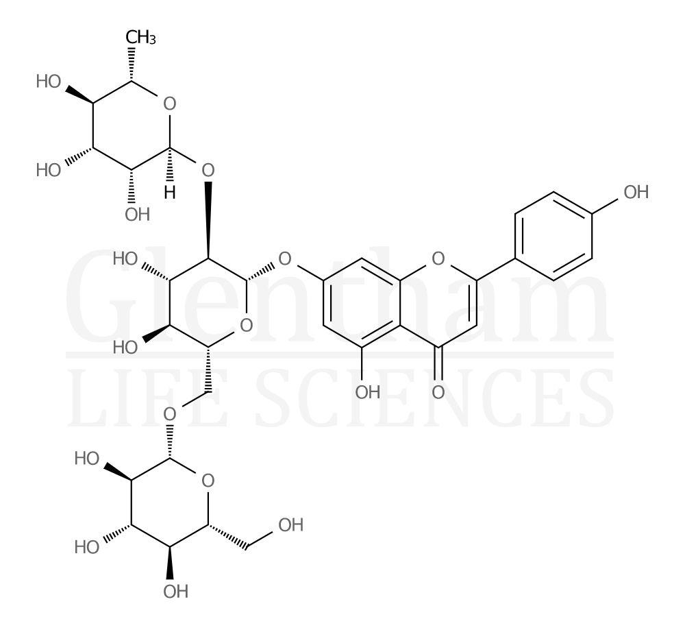 Apigenin-7-O -(2G-rhamnosyl)gentiobioside Structure