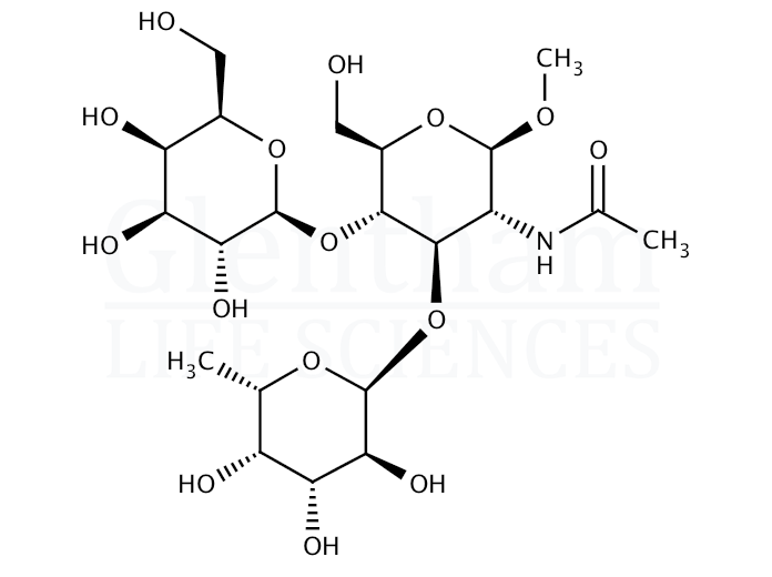 Structure for  Lewis X trisaccharide methyl glucoside  (176106-81-3)