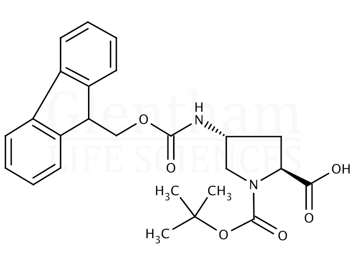 Structure for N-Boc-trans-4-N-Fmoc-amino-L-proline  