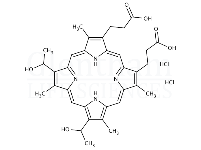 Structure for Haematoporphyrin dihydrochloride