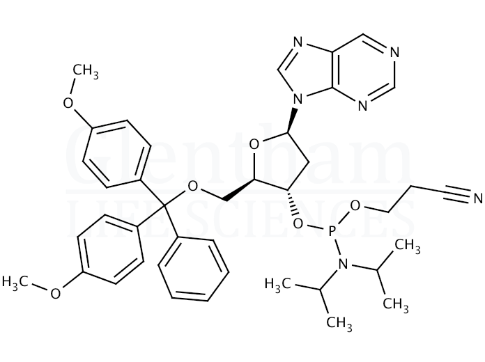 2''-Deoxy-5''-O-DMT-nebularine 3''-CE phosphoramidite Structure