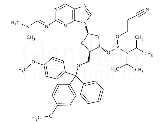 N2-DMF-9-(2''-deoxy-5''-O-DMT-b-D-ribofuranosyl)purine 3''-CE phosphoramidite Structure