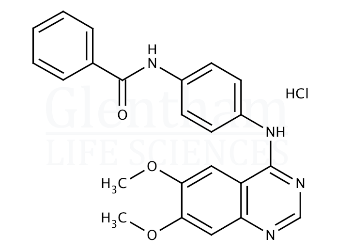 Structure for N-[4-[(6,7-Dimethoxy-4-quinazolinyl)amino]phenyl]benzamide hydrochloride