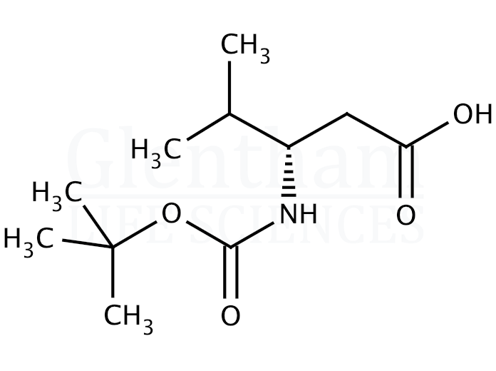 Boc-D-β-Leu-OH   Structure