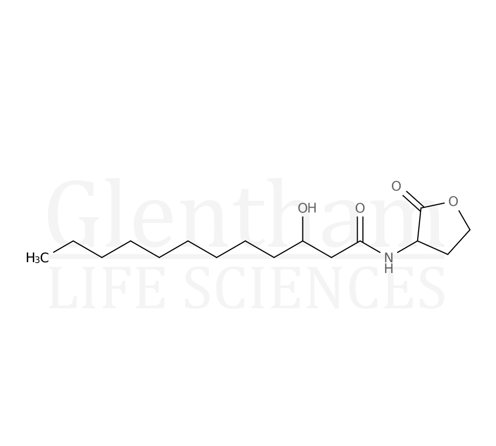 Structure for  N-(3-Hydroxydodecanoyl)-DL-homoserine lactone  (182359-60-0)