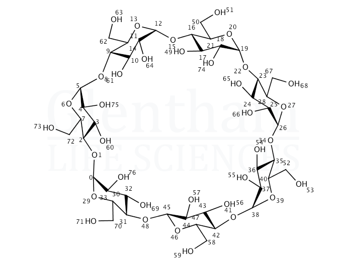 Structure for  Sulfobutyl ether beta-cyclodextrin sodium  (182410-00-0)
