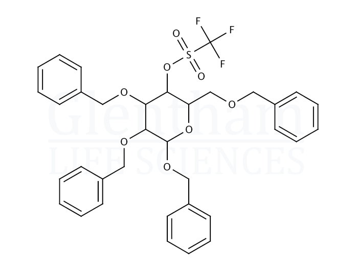 Benzyl 2,3,6-tri-O-benzyl-4-O-trifluoromethanesulfonyl-β-D-galactopyranoside Structure